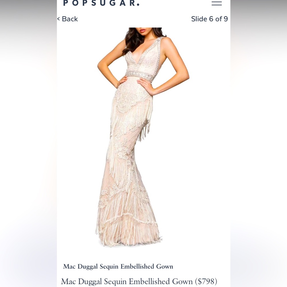 Elegant cream Mac Duggal dress!